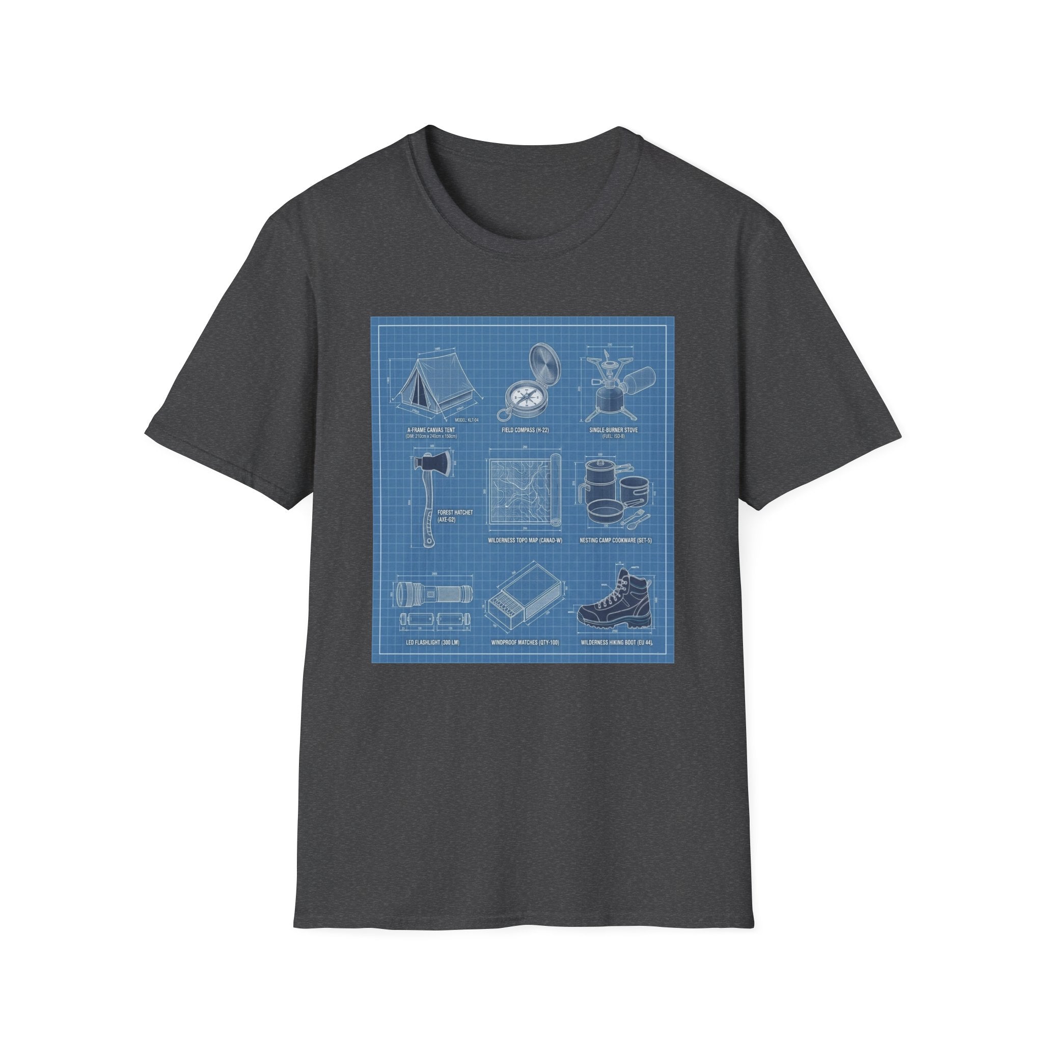 Camping Gear Blueprint T-Shirt