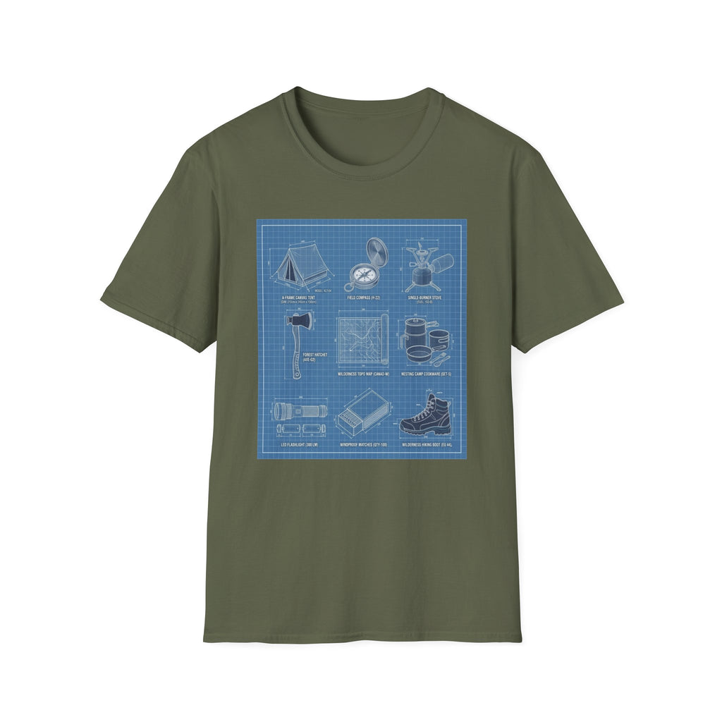Camping Gear Blueprint T-Shirt