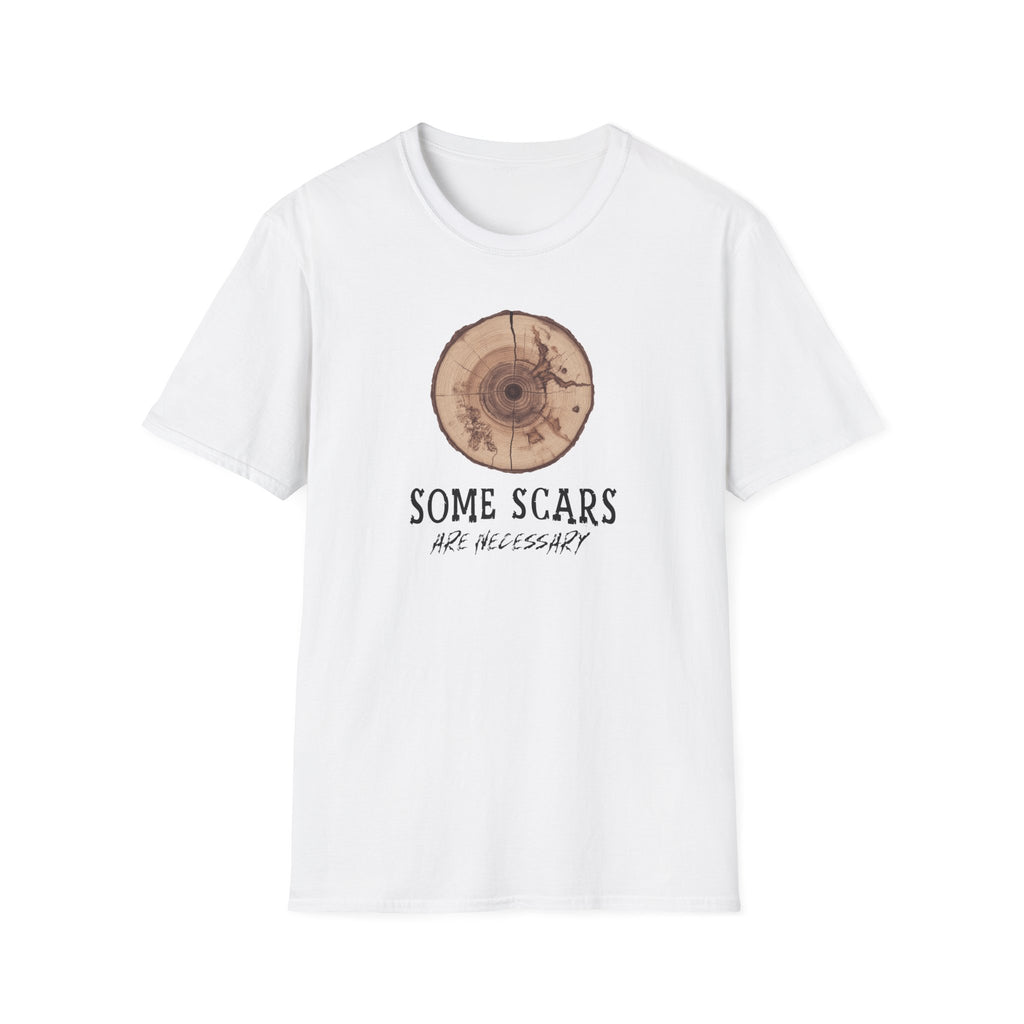 T-Shirt — 'Some Scars Are Necessary' Wood Ring Graphic