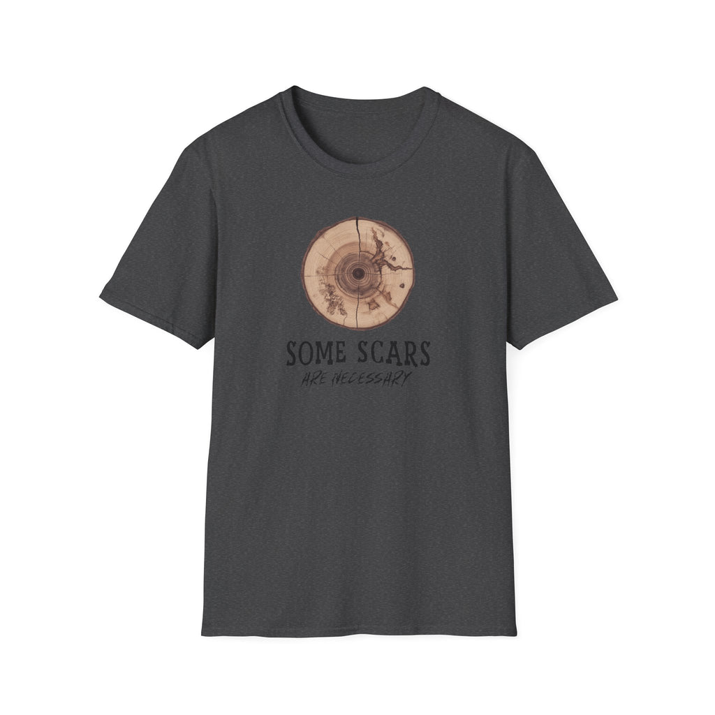 T-Shirt — 'Some Scars Are Necessary' Wood Ring Graphic