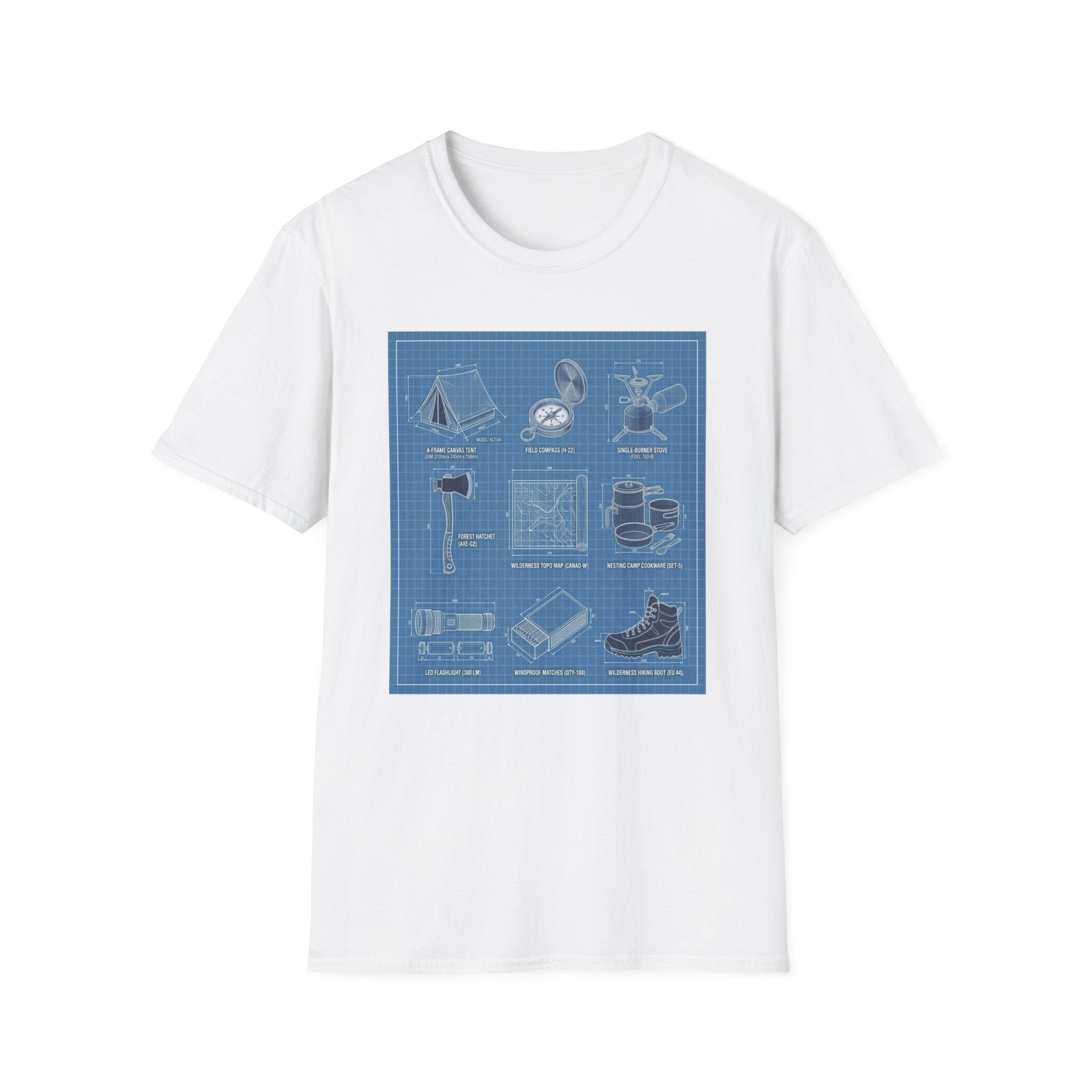 Camping Gear Blueprint T-Shirt