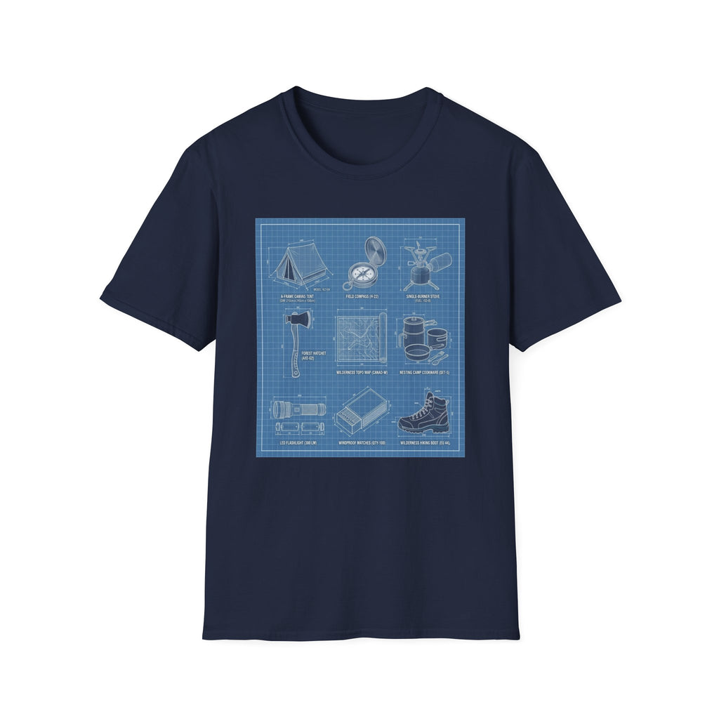Camping Gear Blueprint T-Shirt