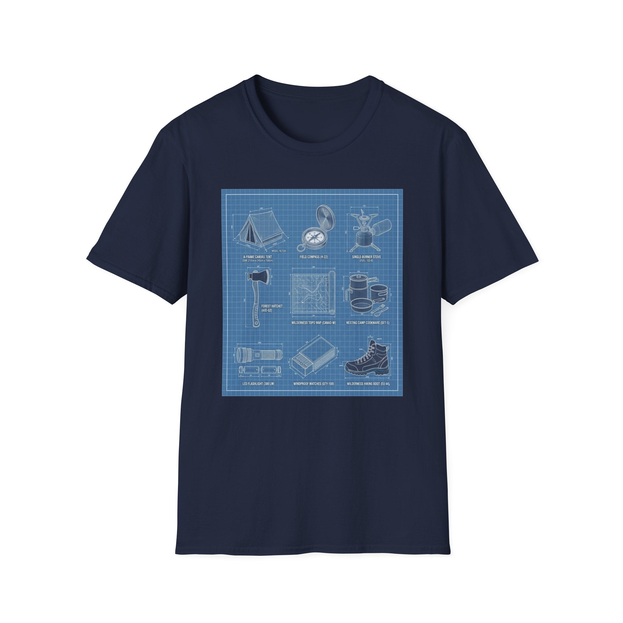 Camping Gear Blueprint T-Shirt