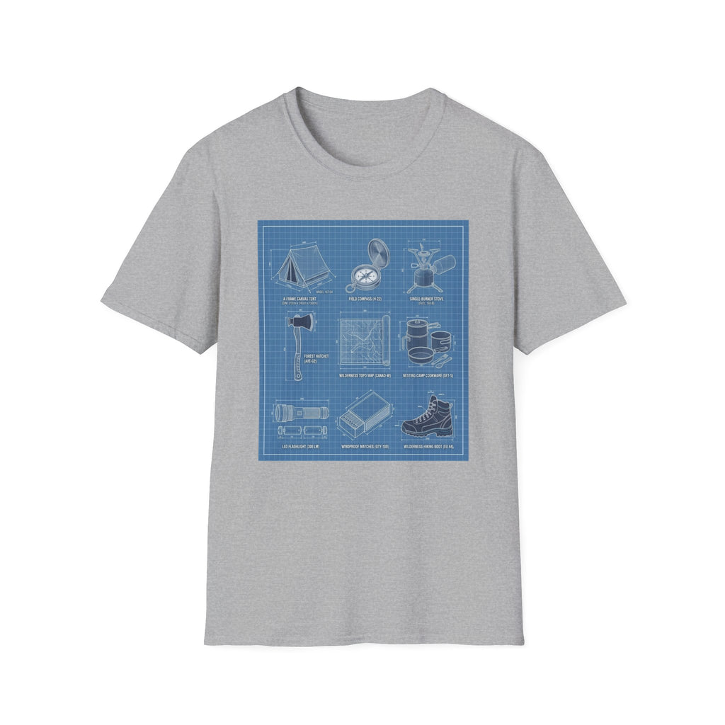 Camping Gear Blueprint T-Shirt