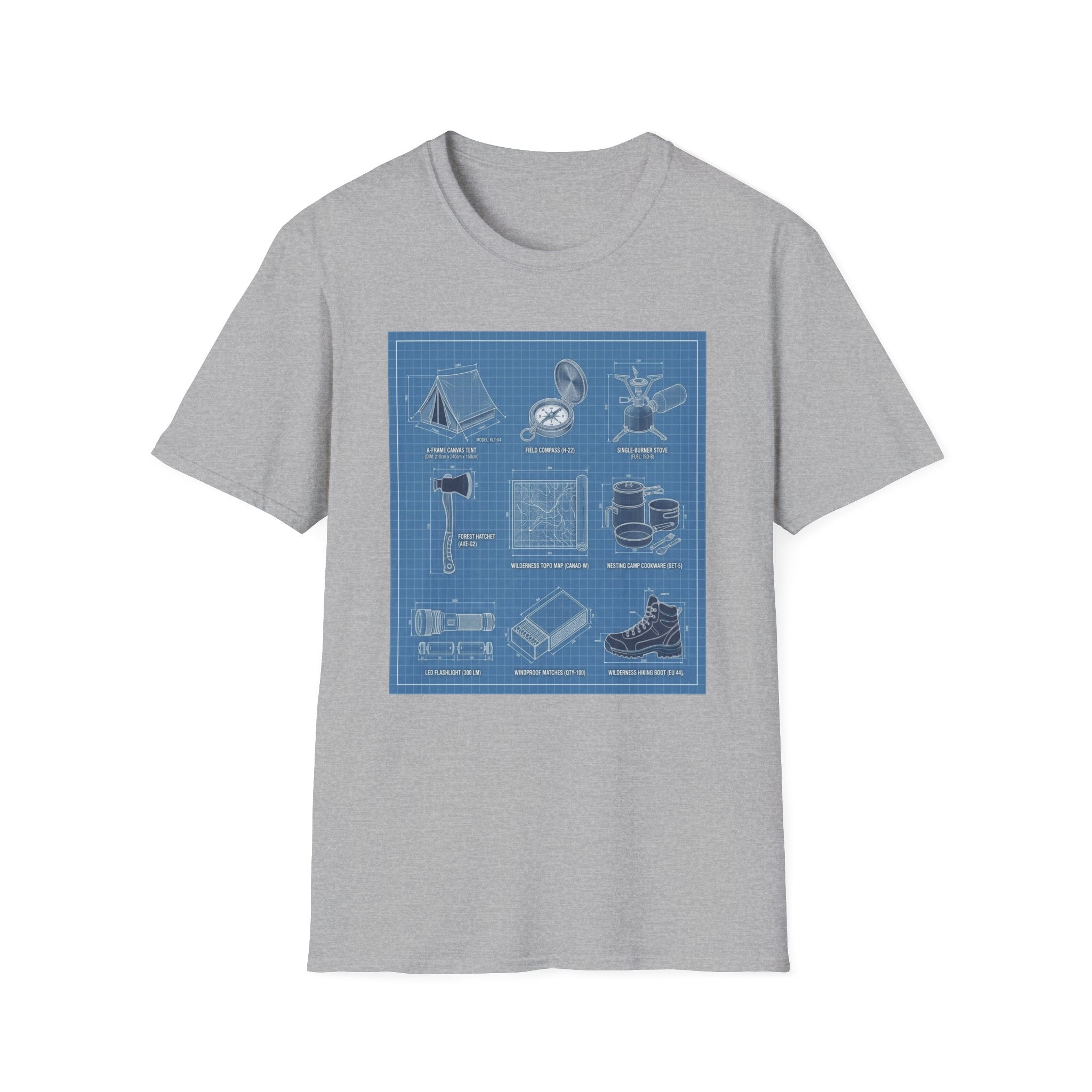 Camping Gear Blueprint T-Shirt