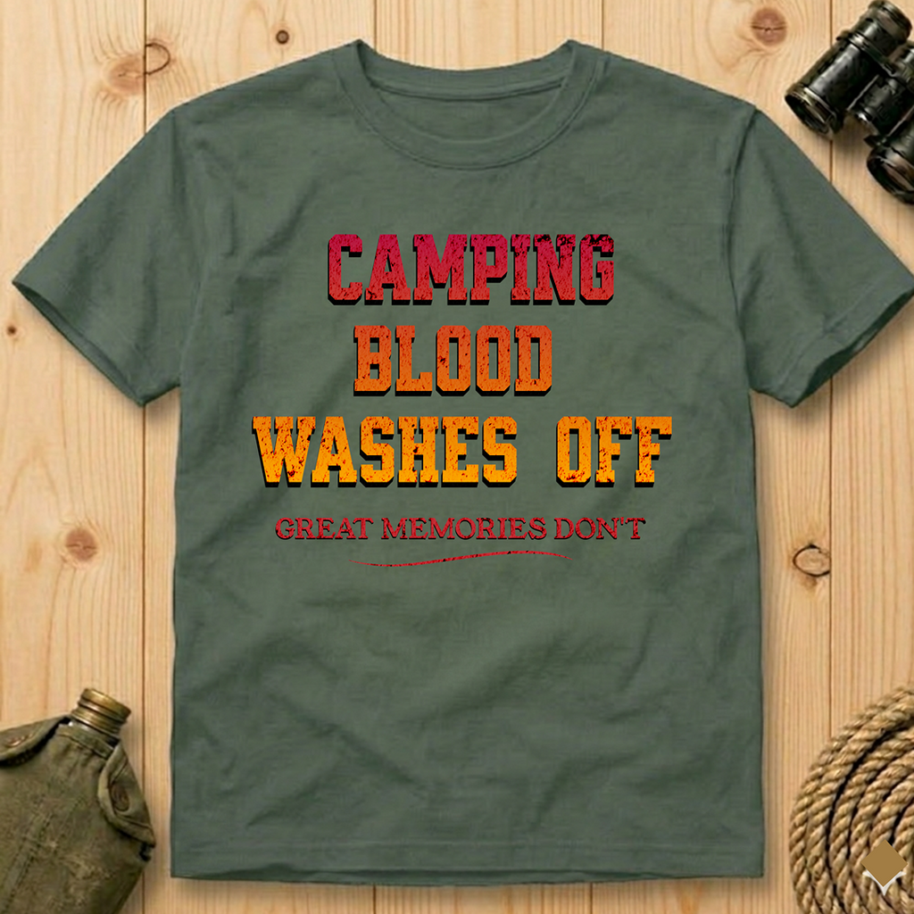 Camping Blood Washes Off  T-Shirt