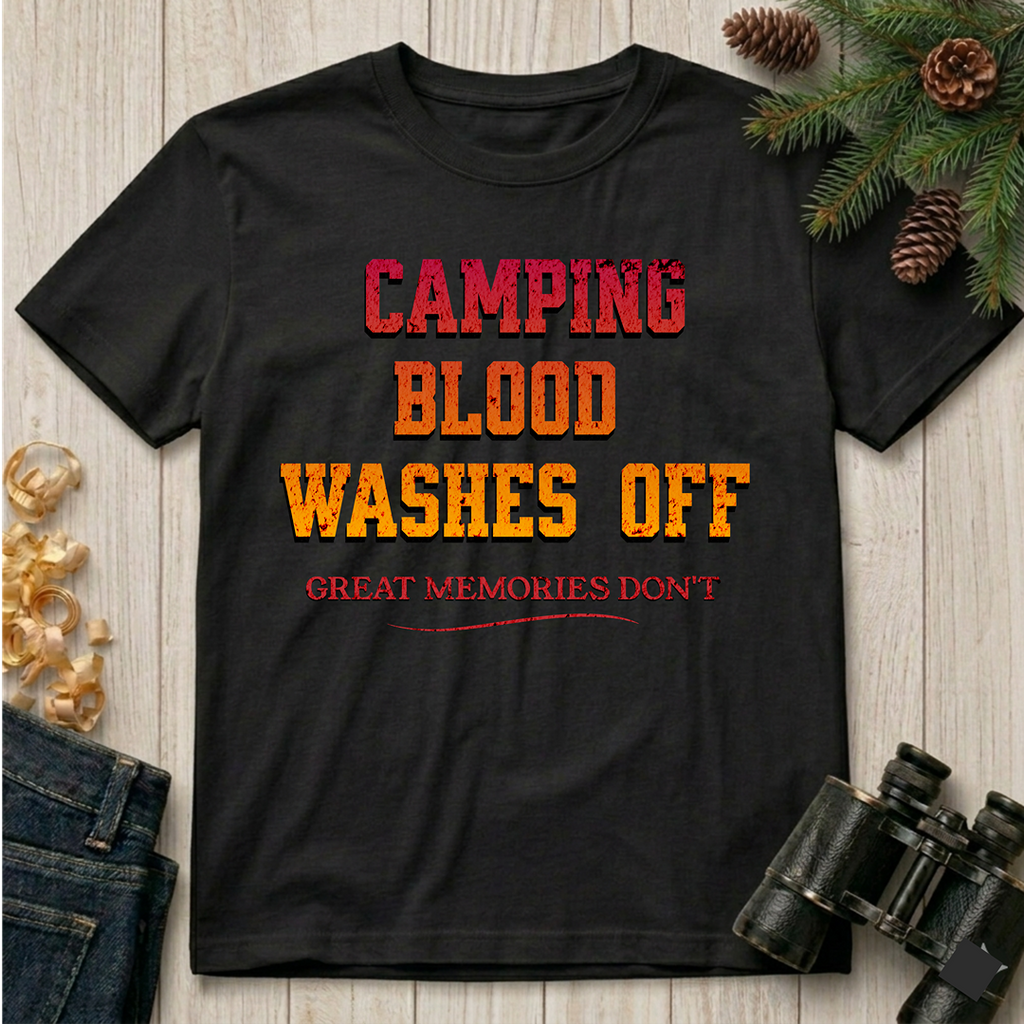 Camping Blood Washes Off  T-Shirt