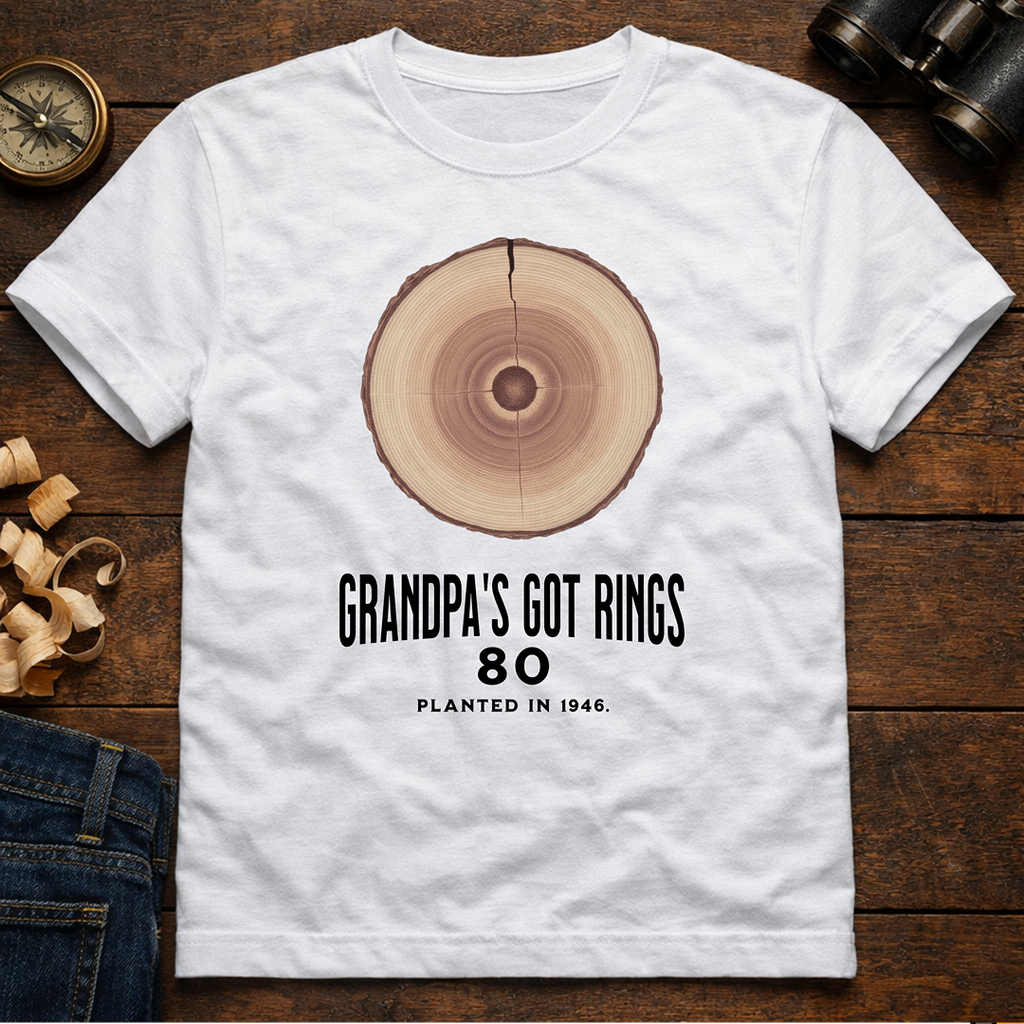 Grandpa's Got Rings' 80th Birthday  T-Shirt