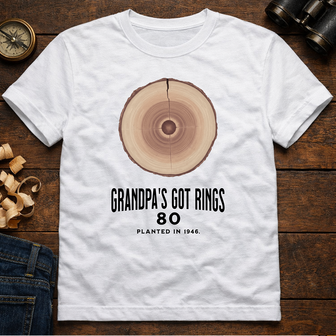 Grandpa's Got Rings' 80th Birthday  T-Shirt