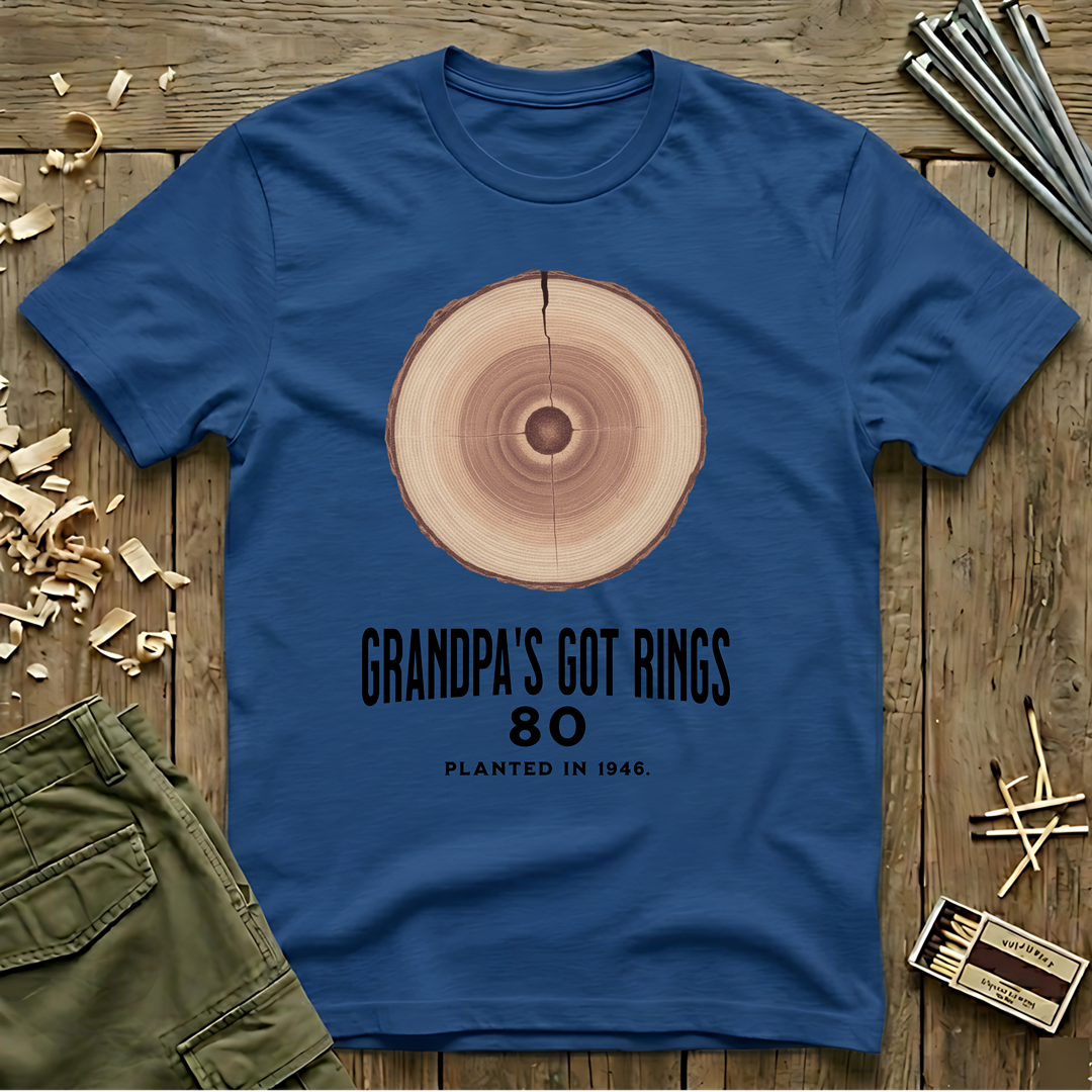 Grandpa's Got Rings' 80th Birthday  T-Shirt