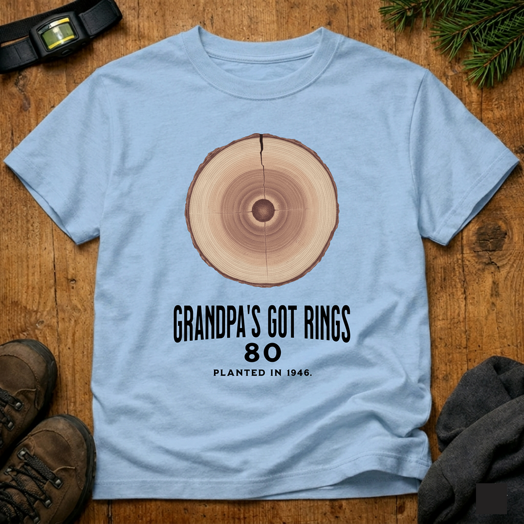 Grandpa's Got Rings' 80th Birthday  T-Shirt