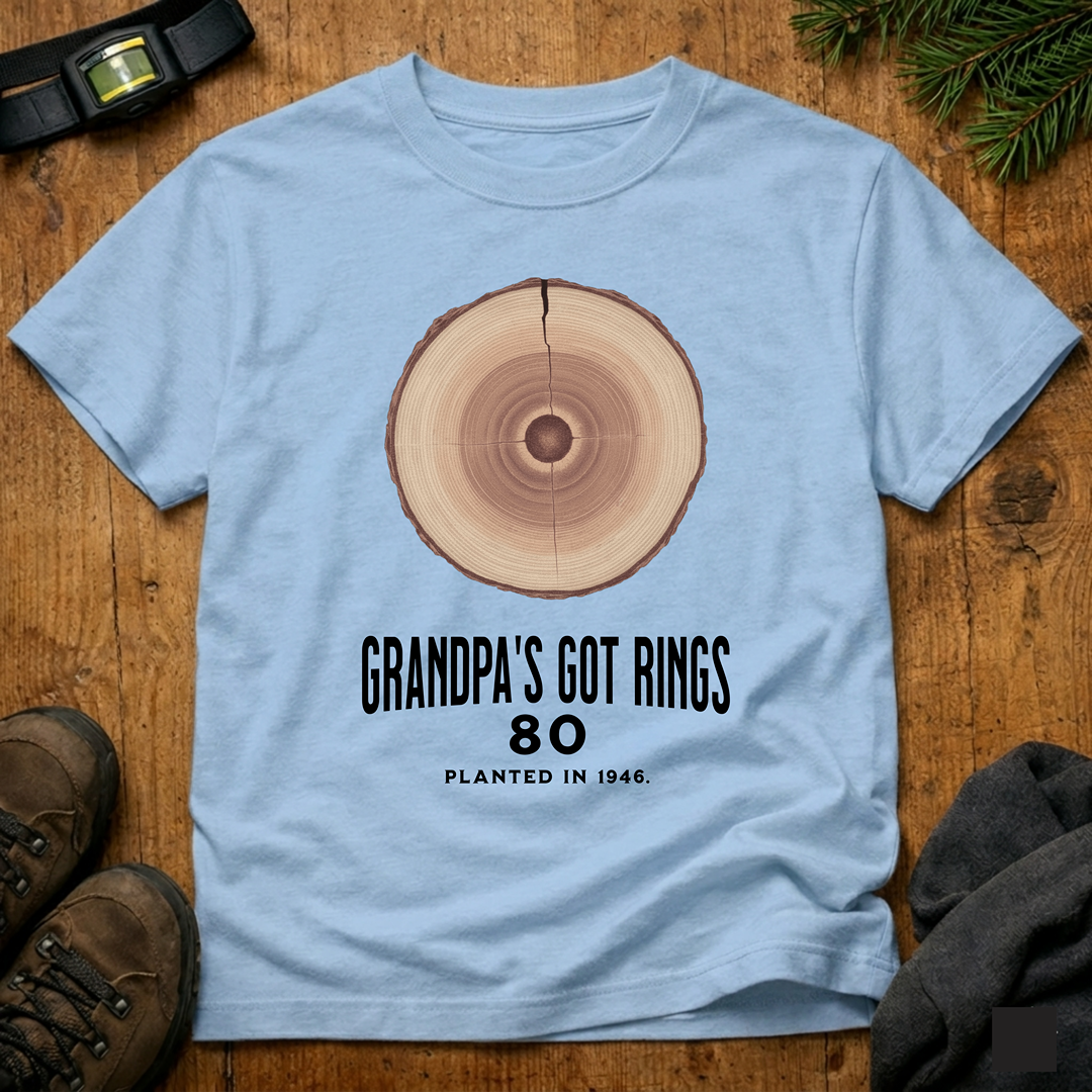 Grandpa's Got Rings' 80th Birthday  T-Shirt