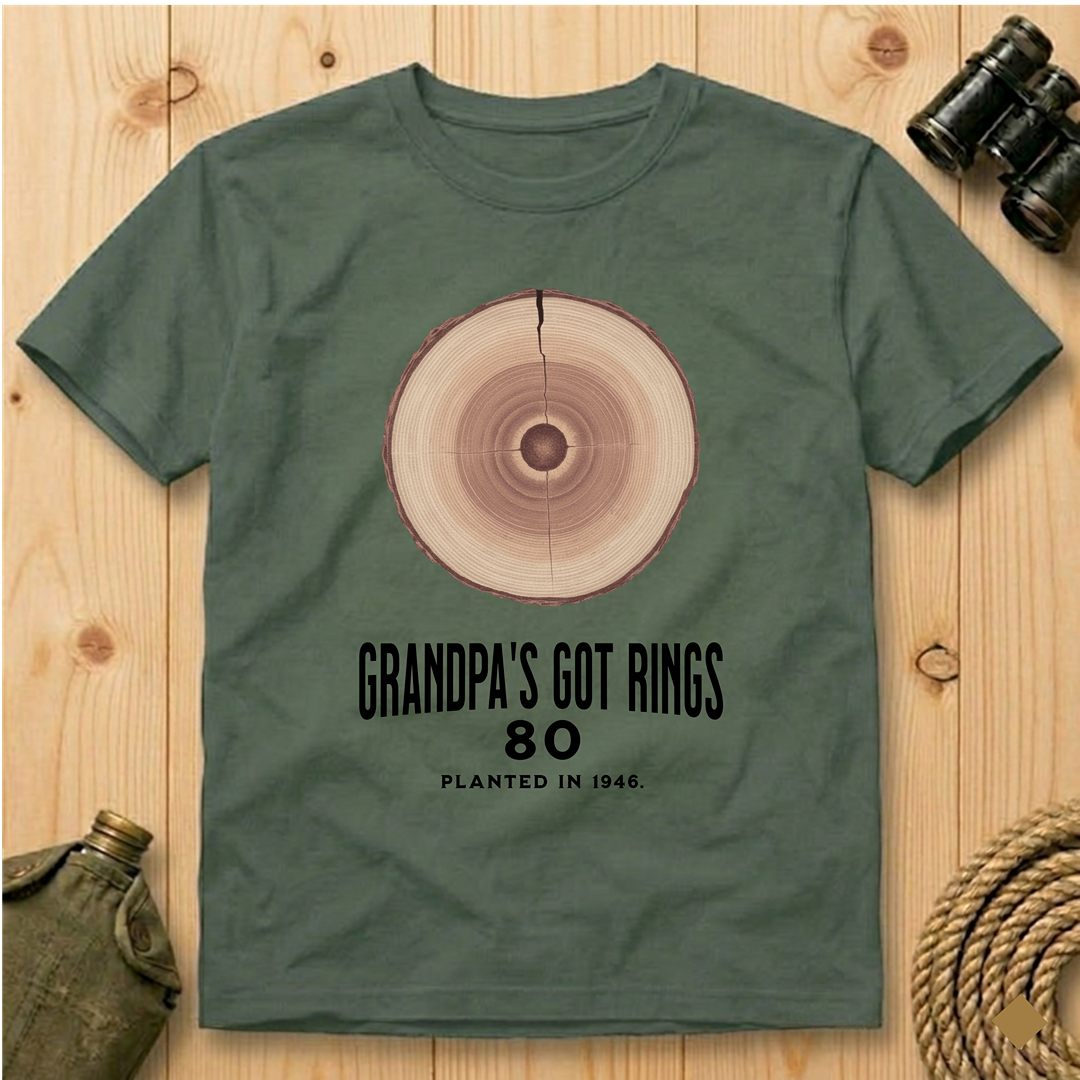 Grandpa's Got Rings' 80th Birthday  T-Shirt