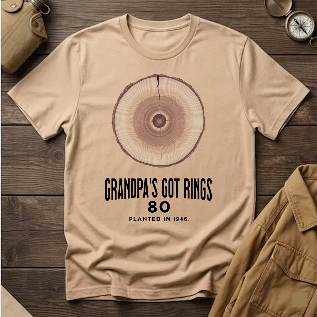 Grandpa's Got Rings' 80th Birthday  T-Shirt