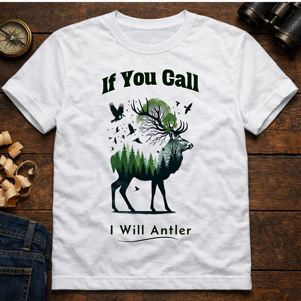 If You Call I Will Antler T-Shirt