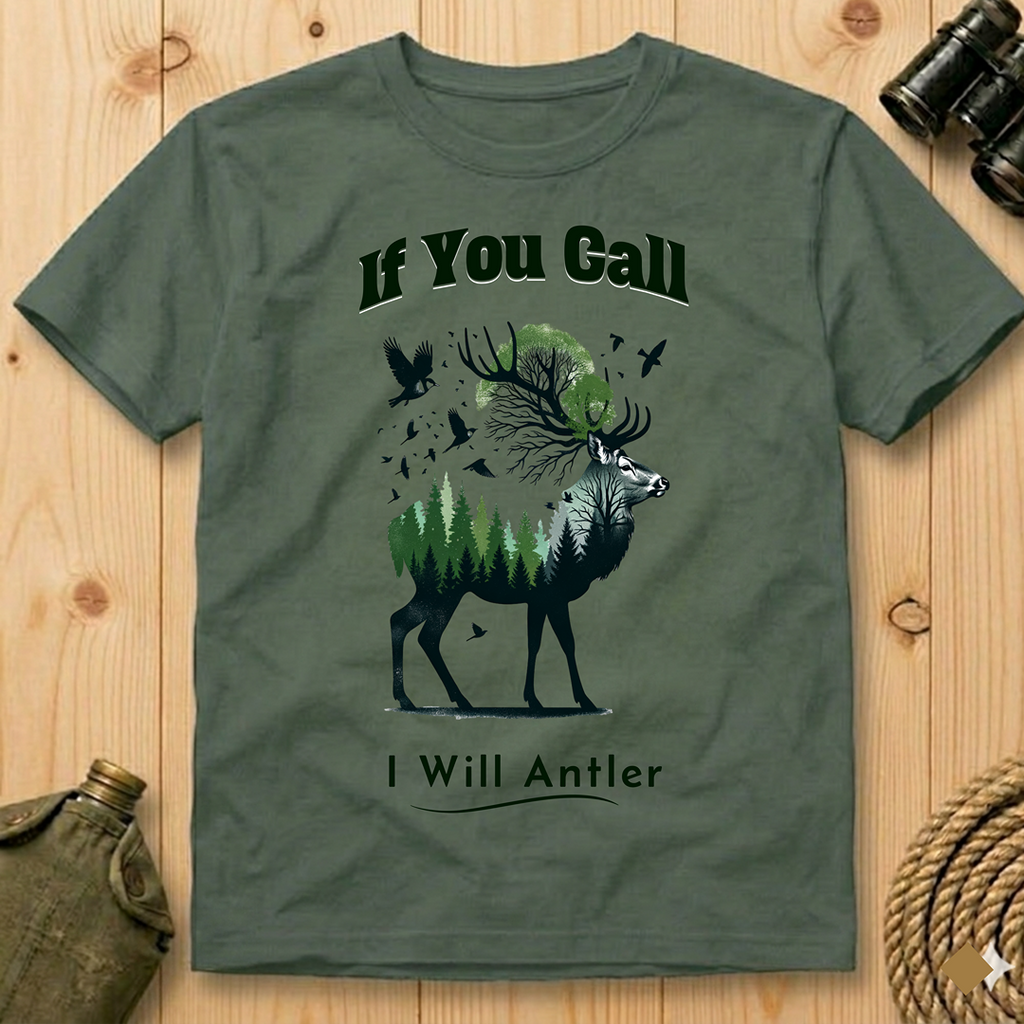 If You Call I Will Antler T-Shirt