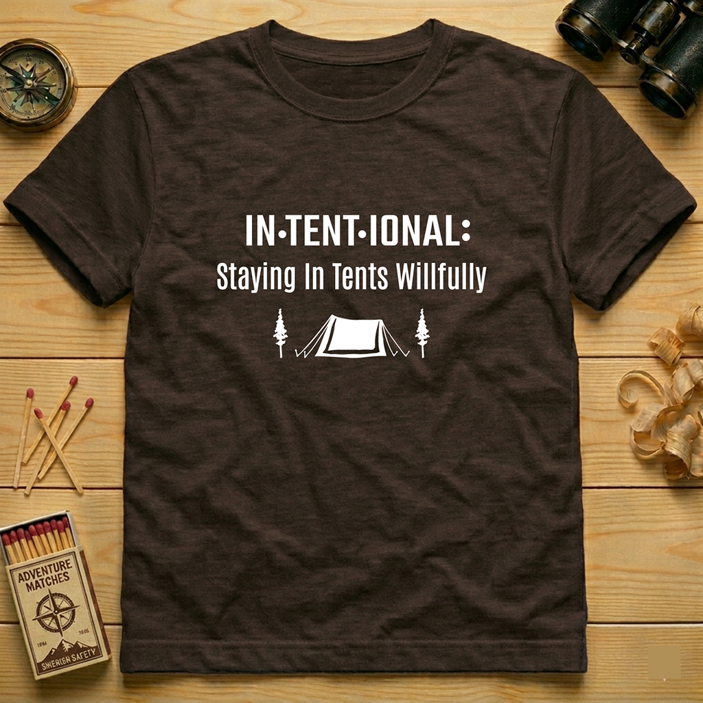 In·tent·ional: Staying In Tents Willfully  T-Shirt