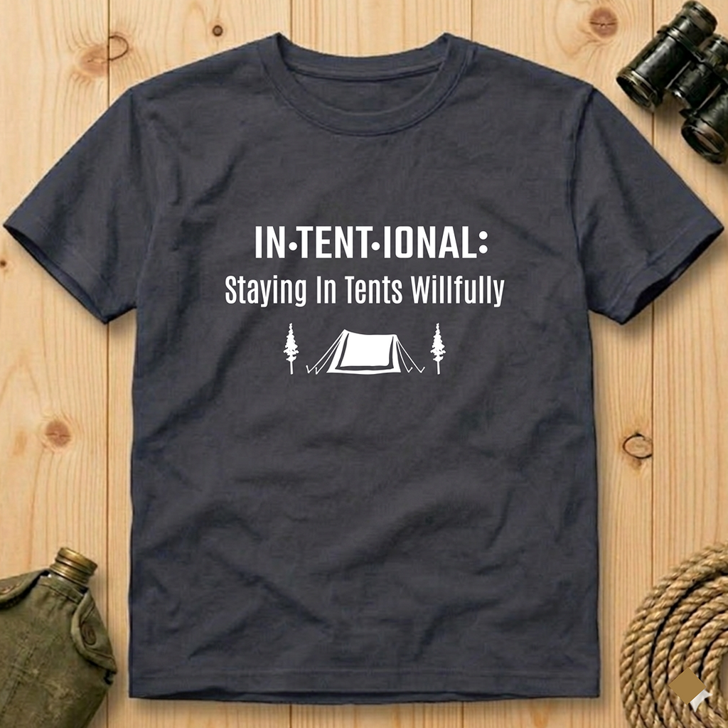 In·tent·ional: Staying In Tents Willfully  T-Shirt
