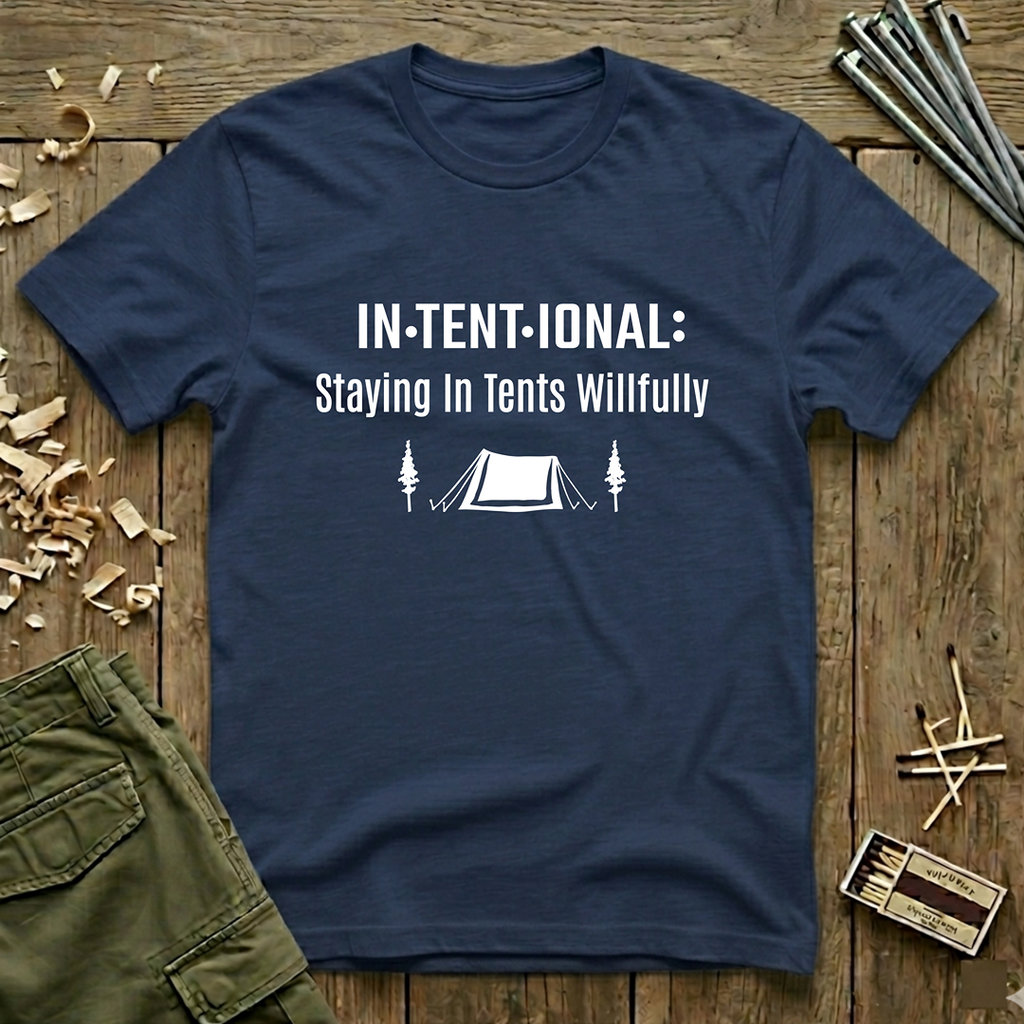 In·tent·ional: Staying In Tents Willfully  T-Shirt