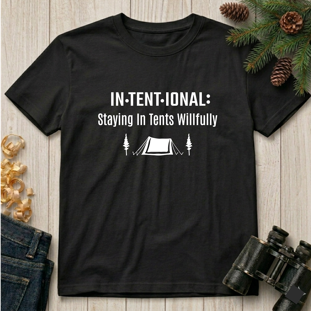 In·tent·ional: Staying In Tents Willfully  T-Shirt