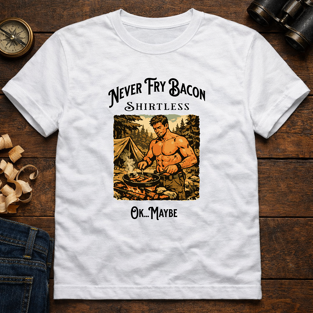 Never Fry Bacon Shirtless  T-Shirt