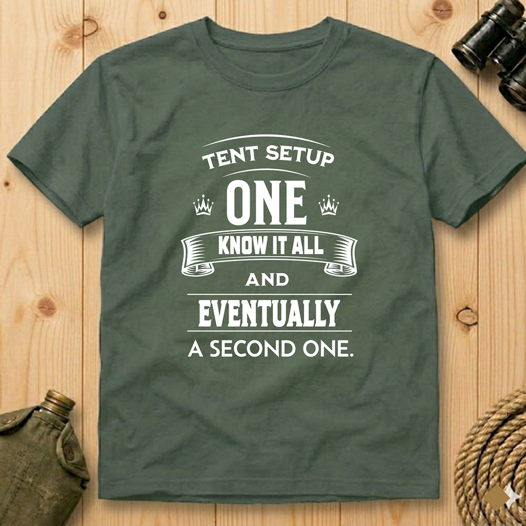 Tent Setup: One Know It All  T-Shirt