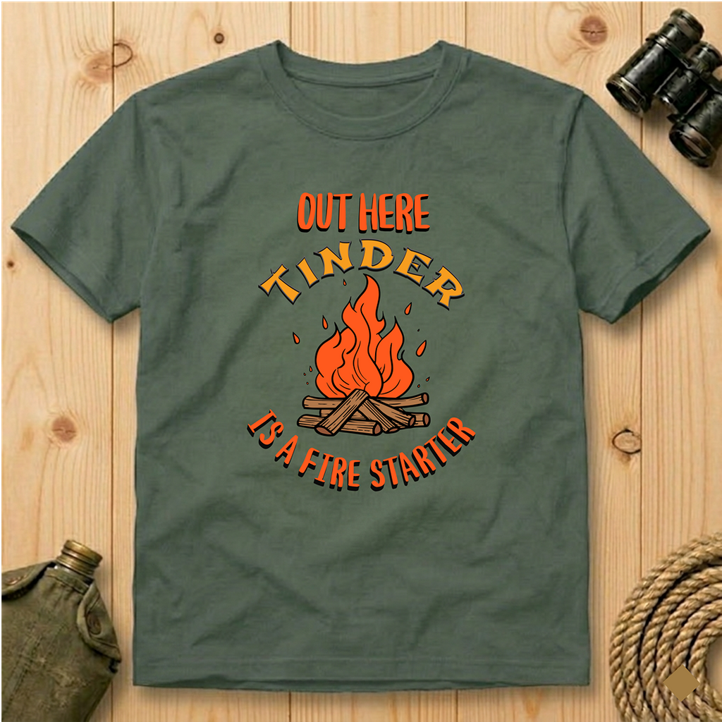 Out Here Tinder Is A Fire Starter  T-Shirt