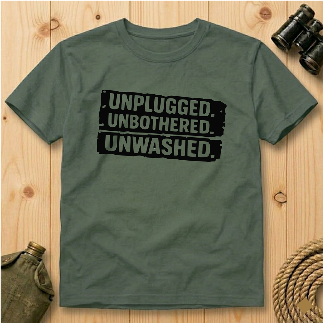 Unplugged. Unbothered. Unwashed. T-Shirt